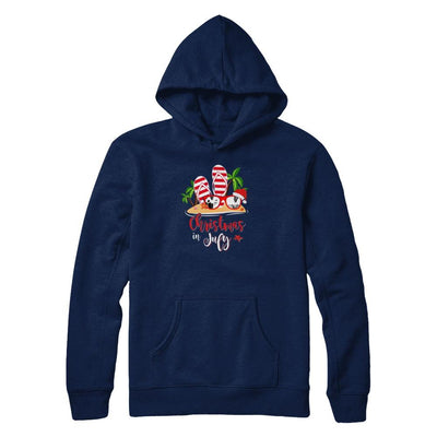 Flip Flop Sunglasses Christmas In July Summer Vacation Beach-T-Shirt & Tank Top-Pullover Hoodie-Navy