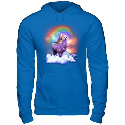 Rainbow Llama Cat-T-Shirt & Hoodie-Pullover Hoodie-Royal