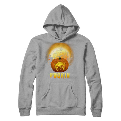 Halloween Pugkin Funny Pumpkin Pug-T-Shirt & Hoodie-Pullover Hoodie-Light Steel