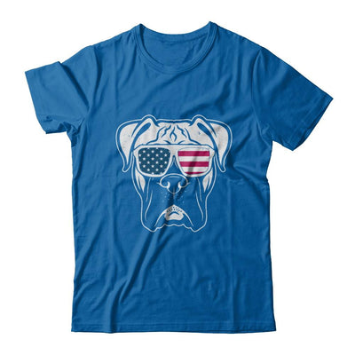 Boxer Dog American Flag Glasses 4Th Of July-T-Shirt & Hoodie-Classic T-Shirt-Royal
