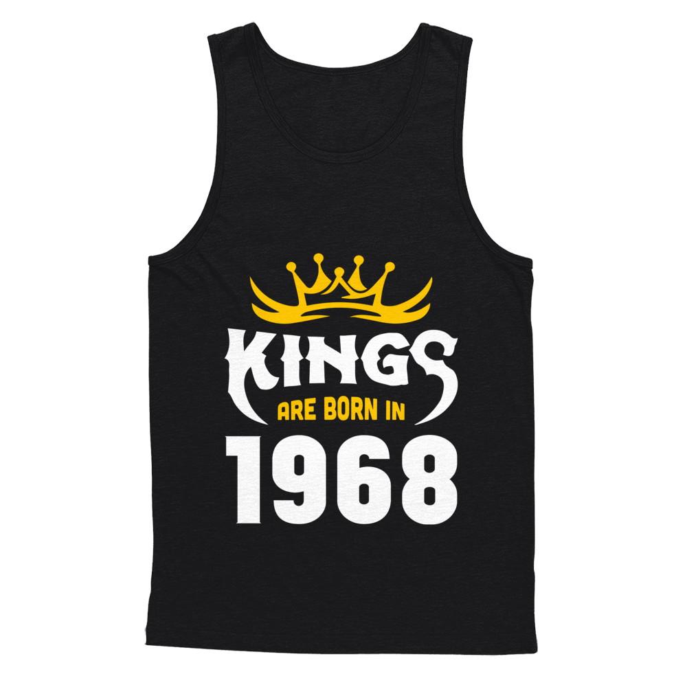 Kings Are Born In 1968 Birthday Gift-T-Shirt & Hoodie-Unisex Tank-Black