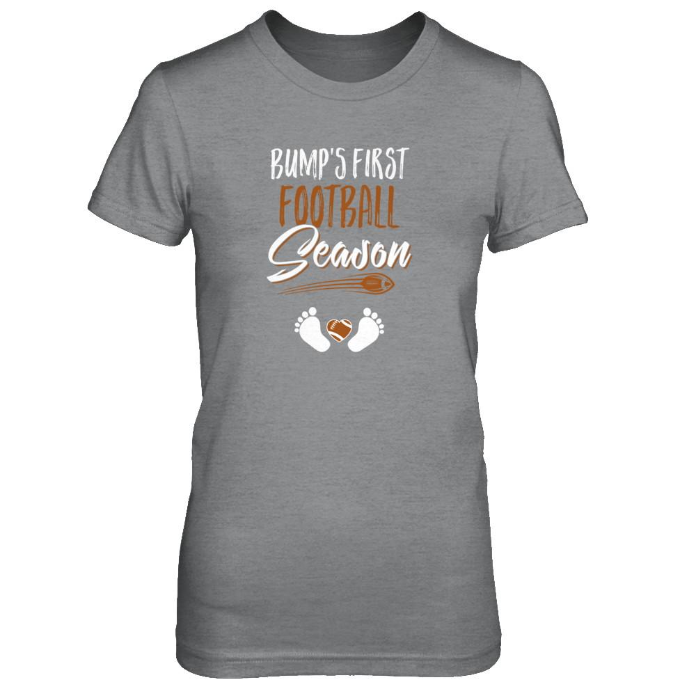 Bump's First Football Season Mommy Mothers Day-T-Shirt & Tank Top-Women's T-Shirt-Sport Grey