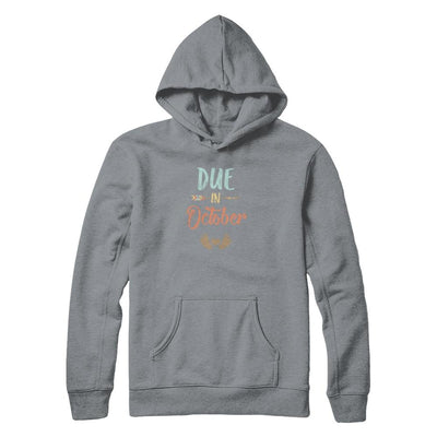 Due Date October 2021 Announcement Mommy Bump Pregnancy-T-Shirt & Tank Top-Pullover Hoodie-Light Steel