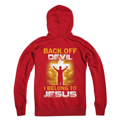 Back Off Devil I Belong To Jesus Christian-T-Shirt & Hoodie-Pullover Hoodie-Red