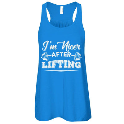 I'm Nicer After Lifting-T-Shirt & Tank Top-Women's Flowy Racerback Tank-True Royal