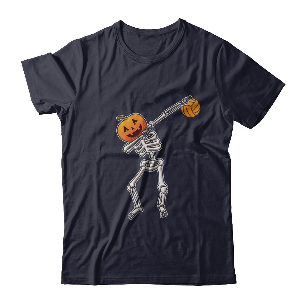 Halloween Dabbing Skeleton Volleyball-T-Shirt & Hoodie-Premium T-Shirt-Midnight Navy