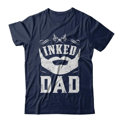 Inked Dad Bearded Man Tattooed Tattoos Fathers Day-T-Shirt & Hoodie-Classic T-Shirt-Navy