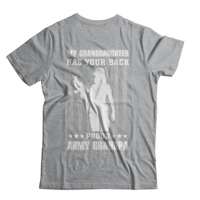 My Granddaughter Has Your Back Proud Proud Army Grandpa-T-Shirt & Hoodie-Classic T-Shirt-Sport Grey