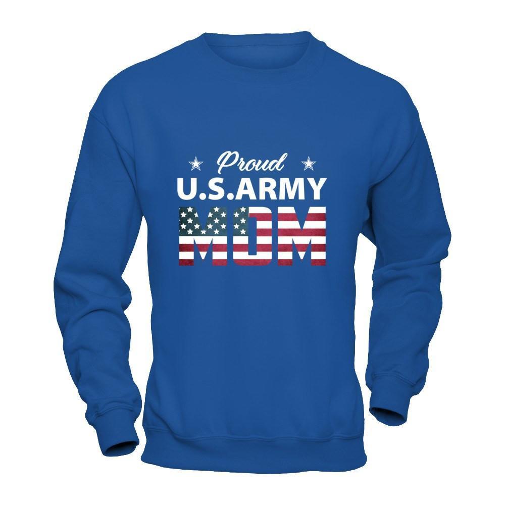 Proud Us Army Mom-T-Shirt & Hoodie-Crewneck Sweatshirt-Royal