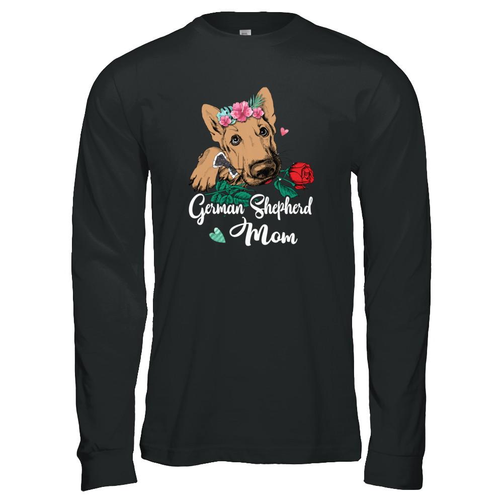 German Shepherd Mom Funny Dog Mom Gift Idea-T-Shirt & Tank Top-Long Sleeve T-Shirt-Black
