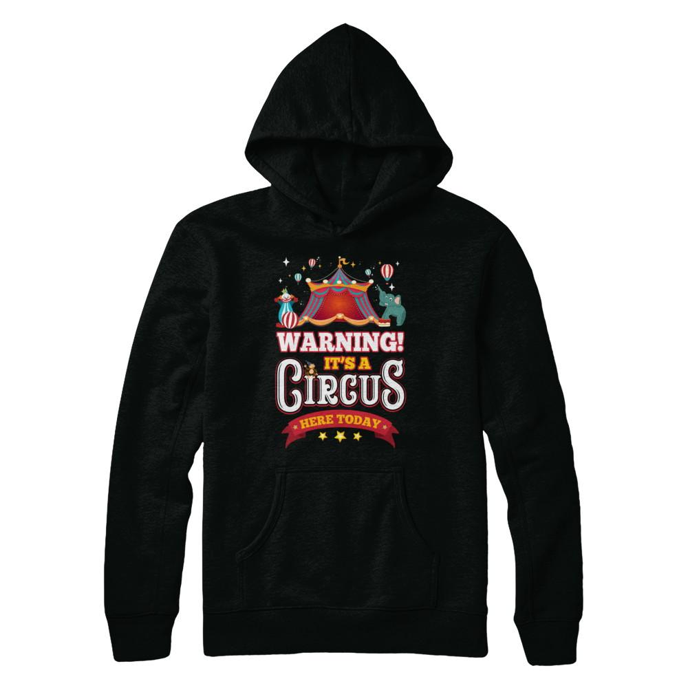 Circus Carnival Warning Birthday Children Party-T-Shirt & Hoodie-Pullover Hoodie-Black
