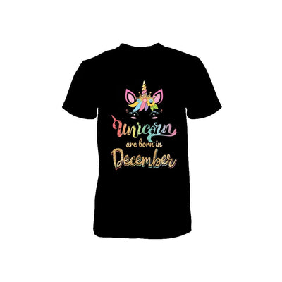 Cute Unicorns Are Born In December Birthday Gift Youth-Youth Shirt-Toddler T-Shirt-Black
