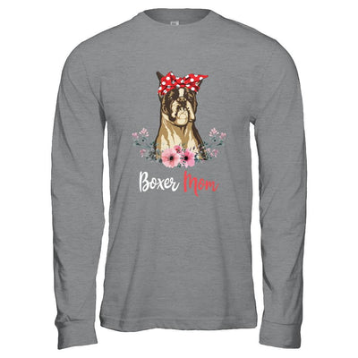 Boxer Mom Gift For Women Dog Lover-T-Shirt & Hoodie-Long Sleeve T-Shirt-Sport Grey