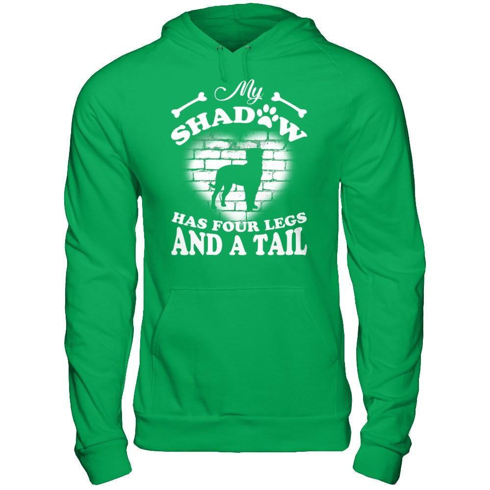 My Shadow Has Four Legs And A Tail Dog Lovers-T-Shirt & Hoodie-Pullover Hoodie-Irish Green