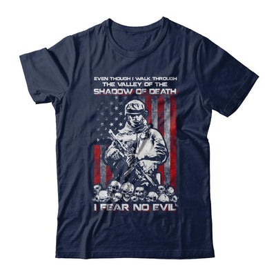 Veteran I Walk Through Shadow Of Death I Fear No Evil-T-Shirt & Hoodie-Classic T-Shirt-Navy