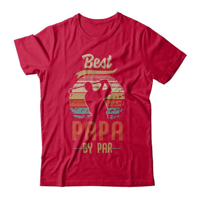 Vintage Best Papa By Par Fathers Day Funny Golf Gift-T-Shirt & Hoodie-Classic T-Shirt-Red