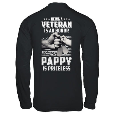 Being A Veteran Is An Honor Being A Pappy Is Priceless-T-Shirt & Hoodie-Long Sleeve T-Shirt-Black