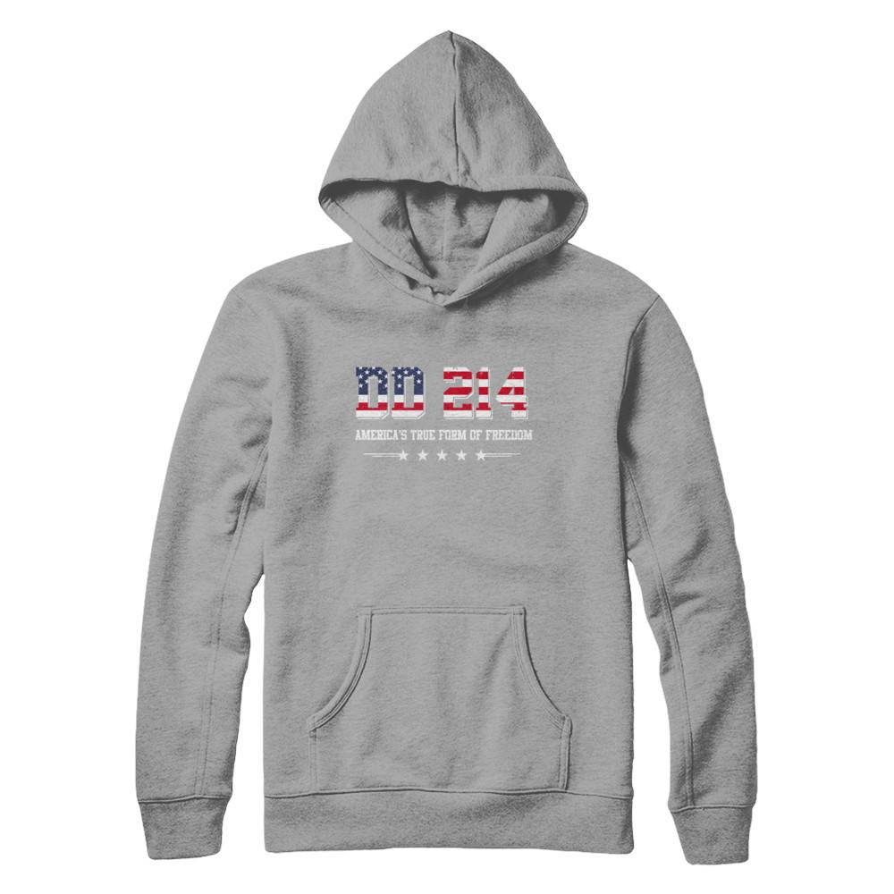 Dd-214 America's True Form Of Freedom Veteran-T-Shirt & Hoodie-Pullover Hoodie-Light Steel