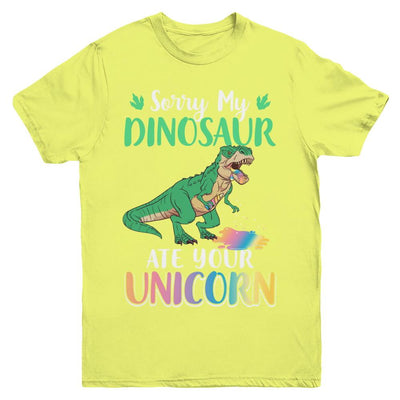 Sorry My Dinosaur Ate Your Unicorn T-Rex Youth-Youth Shirt-Youth T-Shirt-Daisy