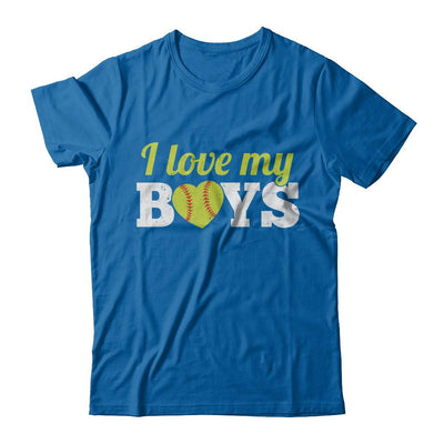 Love My Boys Mom And Dad Softball-T-Shirt & Hoodie-Classic T-Shirt-Royal