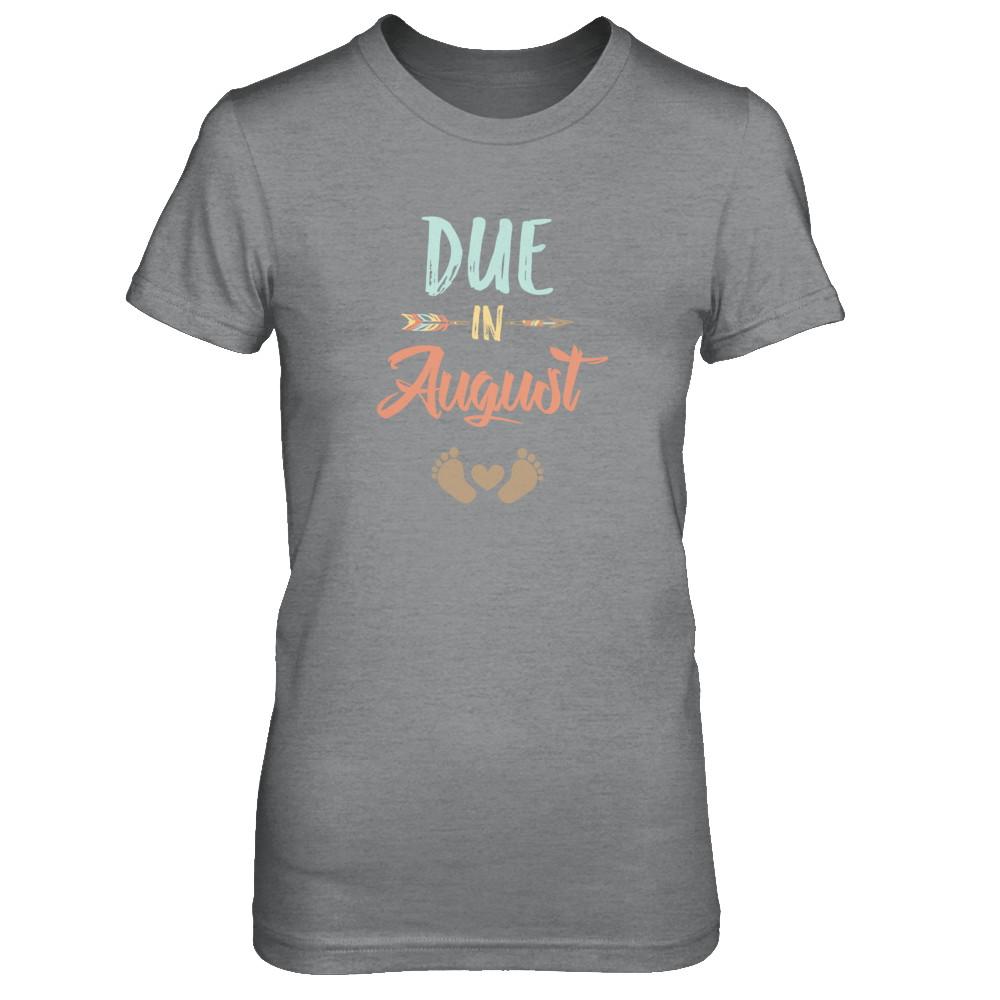 Due Date August 2021 Announcement Mommy Bump Pregnancy-T-Shirt & Tank Top-Women's T-Shirt-Sport Grey