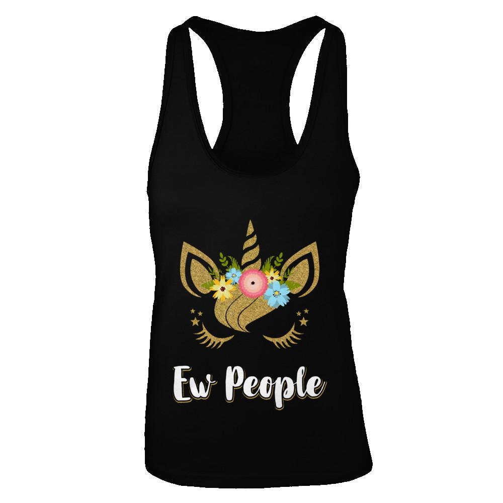 Ew People Unicorn-T-Shirt & Tank Top-Women's Ideal Racerback Tank-Black