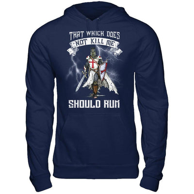 Knight Templar That Which Does Not Kill Me Should Run-T-Shirt & Hoodie-Pullover Hoodie-Navy