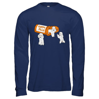 Poodles Happy Pills-T-Shirt & Hoodie-Long Sleeve T-Shirt-Navy