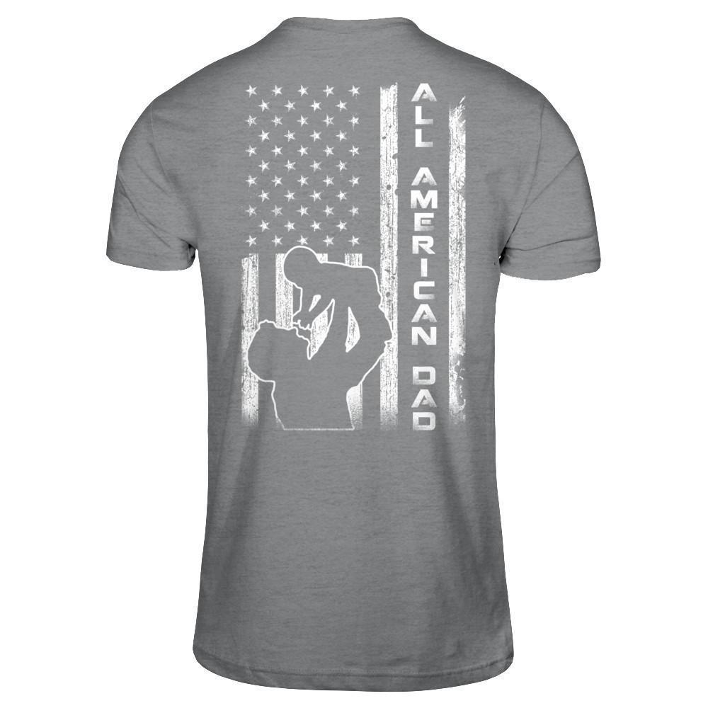 All American Dad Flag-T-Shirt & Hoodie-Classic T-Shirt-Sport Grey
