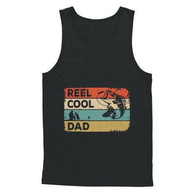 Vintage Reel Cool Dad Fish Fishing Fathers Day-T-Shirt & Hoodie-Unisex Tank-Black
