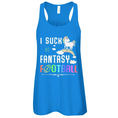 I Suck At Fantasy Football Unicorn-T-Shirt & Tank Top-Women's Flowy Racerback Tank-True Royal