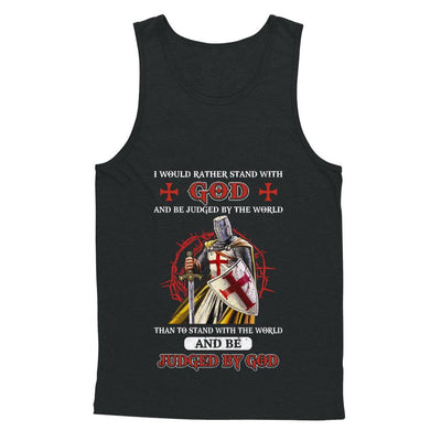 Knight American I Would Rather Stand With God-T-Shirt & Hoodie-Unisex Tank-Black