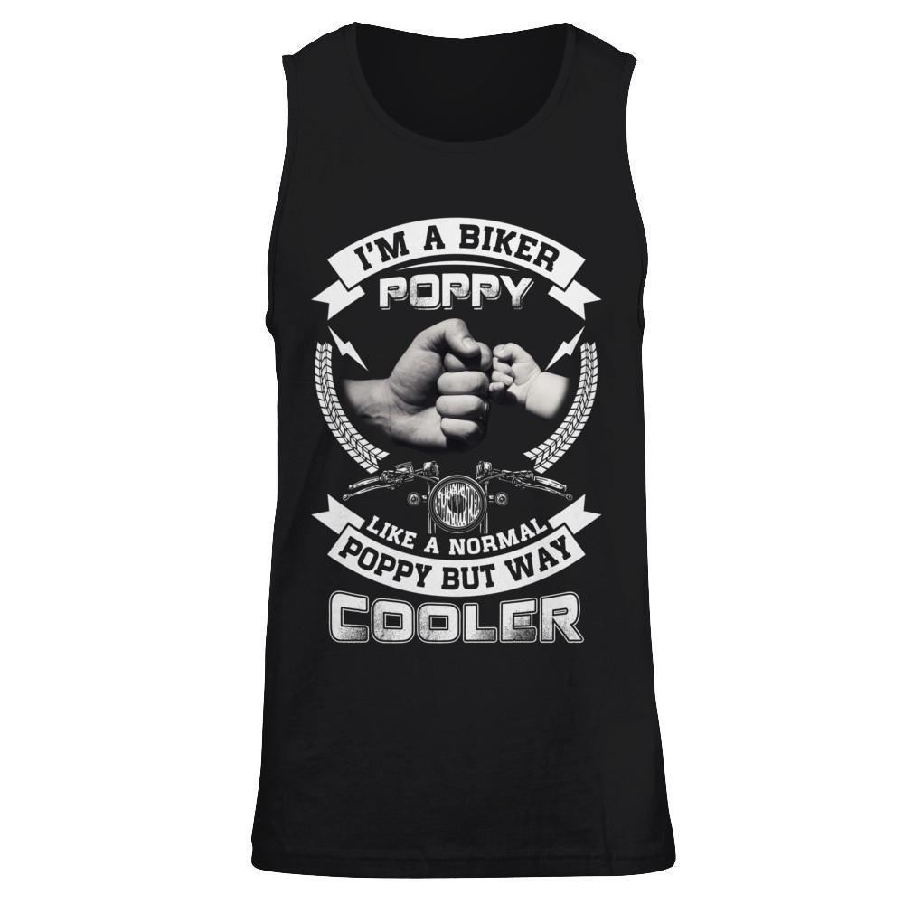 I'm A Biker Poppy Like A Normal Poppy But Way Cooler-T-Shirt & Hoodie-Unisex Tank-Black