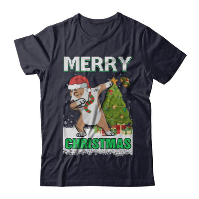 Cute Pit bull Claus Merry Christmas Ugly Sweater-T-Shirt & Sweatshirt-Premium T-Shirt-Midnight Navy