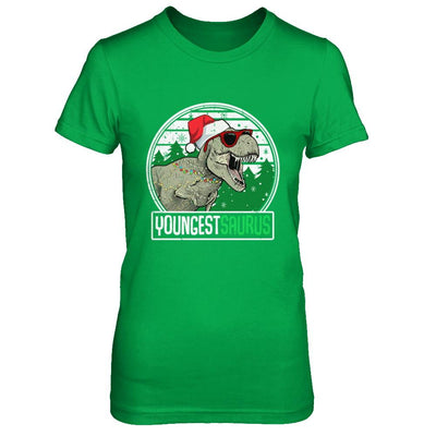 Youngestsaurus Youngest Dinosaur T-Rex Family Christmas-T-Shirt & Sweatshirt-Women's T-Shirt-Irish Green