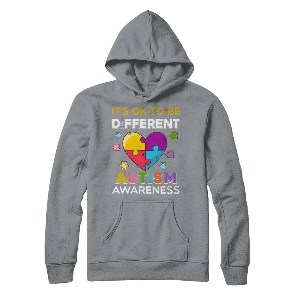 It's Ok To Be Different Autism Awareness Gift 2018-T-Shirt & Hoodie-Pullover Hoodie-Light Steel