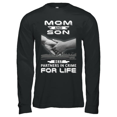 Mom And Son Best Partners In Crime For Life-T-Shirt & Hoodie-Long Sleeve T-Shirt-Black