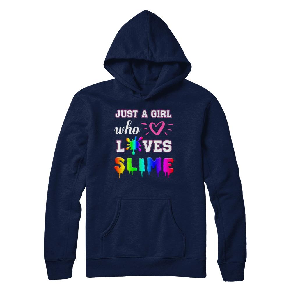 Just A Girl Who Loves Slime-T-Shirt & Hoodie-Pullover Hoodie-Navy