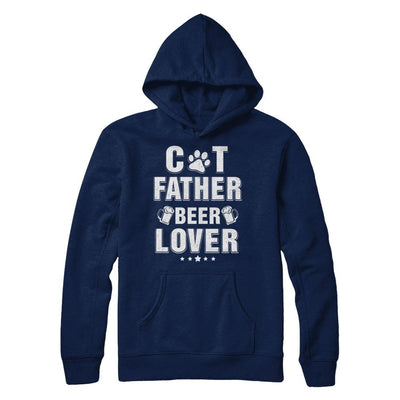 Cat Father Beer Lover Best Cat Dad Fathers Day-T-Shirt & Hoodie-Pullover Hoodie-Navy