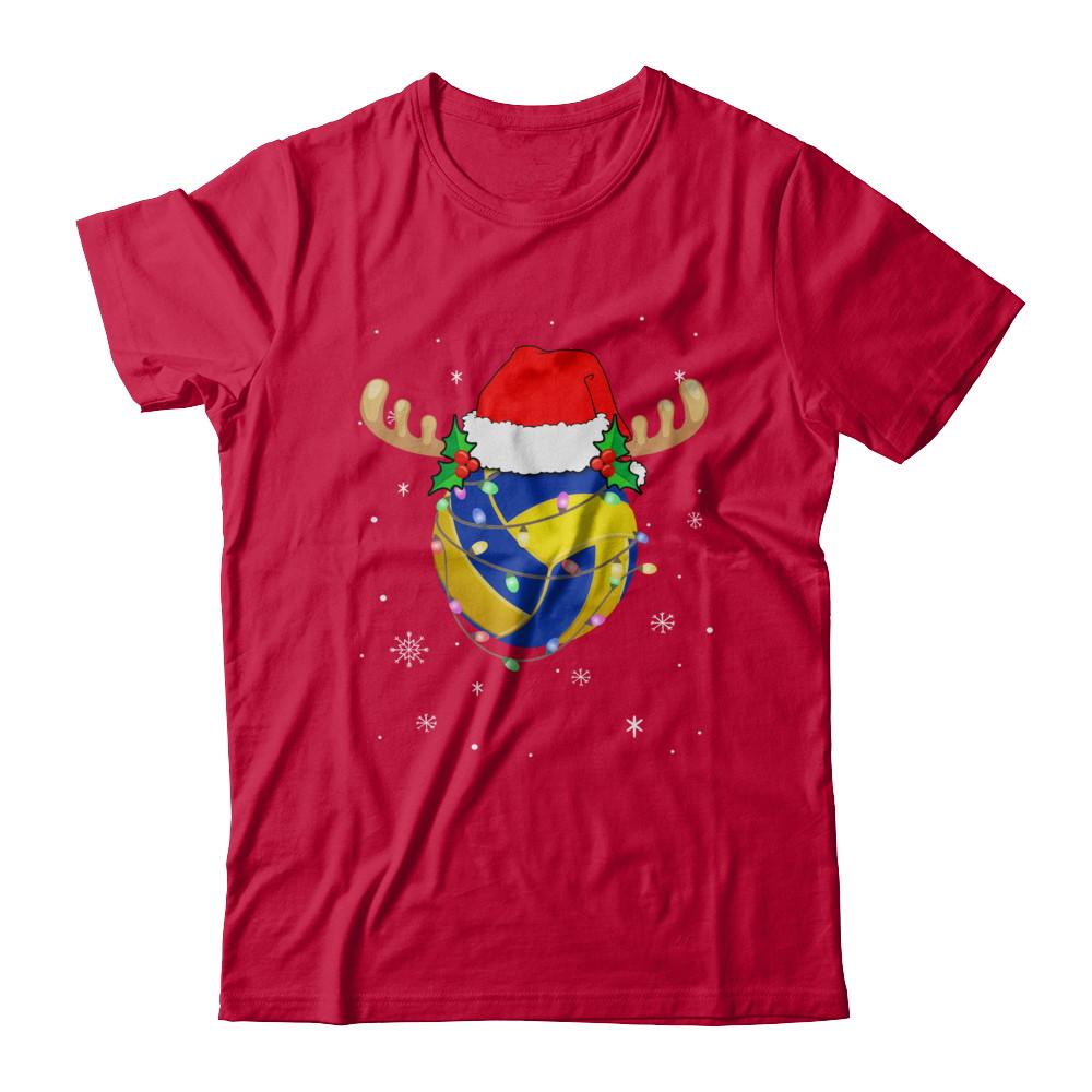 Santa Hat Volleyball Reindeer Christmas Gifts-T-Shirt & Sweatshirt-Classic T-Shirt-Red