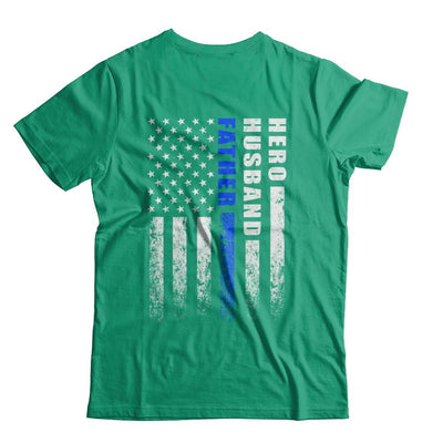 Police Thin Blue Line Husband Daddy Hero Fathers Day Gift-T-Shirt & Hoodie-Classic T-Shirt-Kelly Green
