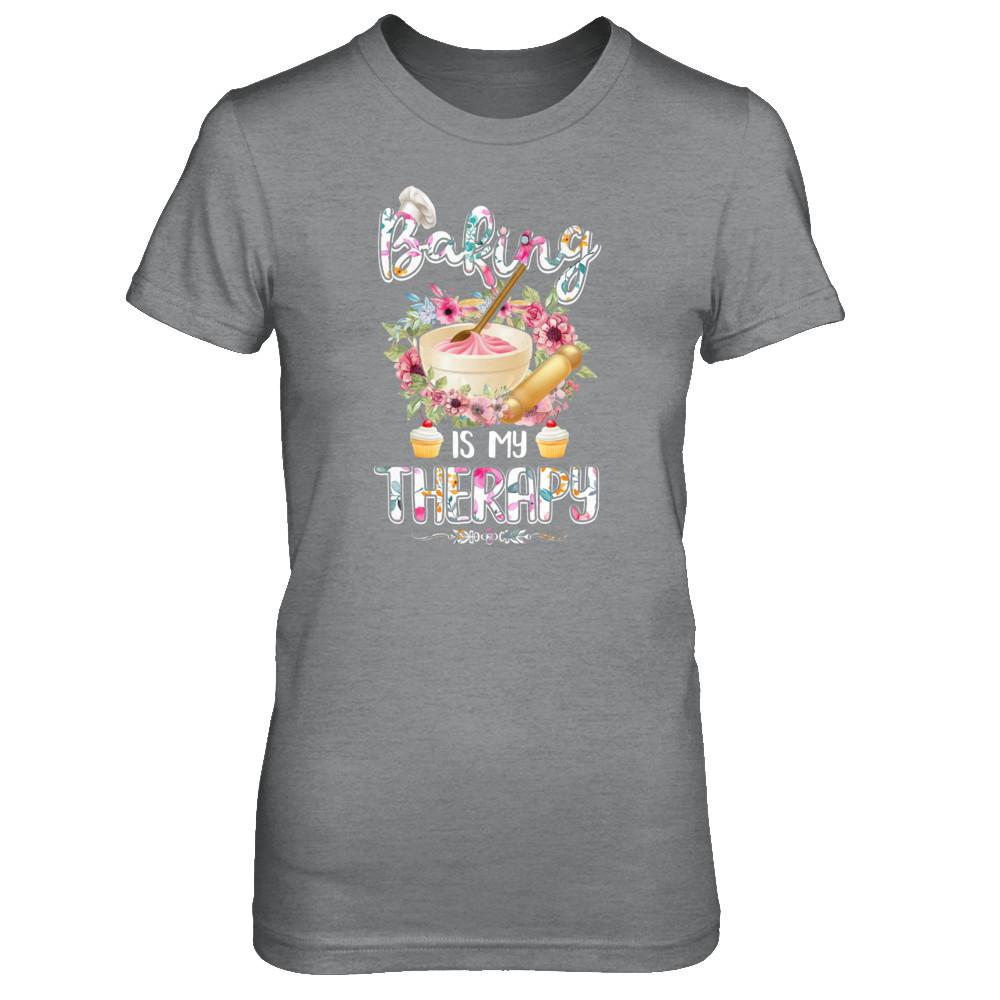 Baking Is My Therapy-T-Shirt & Tank Top-Women's T-Shirt-Sport Grey