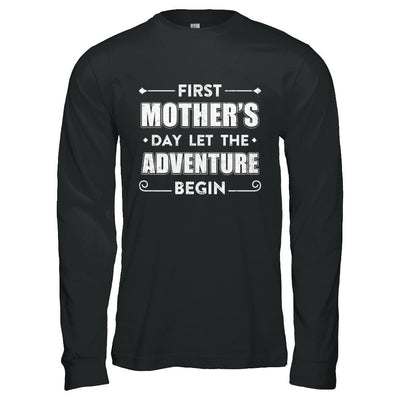 First Mother's Day Let The Adventure Begin Mommy-T-Shirt & Hoodie-Long Sleeve T-Shirt-Black