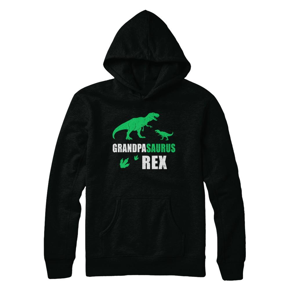 Dinosaur T-Rex Grandpasaurus Grandpa Saurus Fathers Day-T-Shirt & Hoodie-Pullover Hoodie-Black