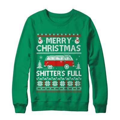 Merry Christmas Shitters Full Ugly Sweater-T-Shirt & Sweatshirt-Crewneck Sweatshirt-Irish Green