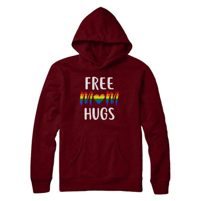 Free Mom Hugs Support LGBT-T-Shirt & Hoodie-Pullover Hoodie-Maroon