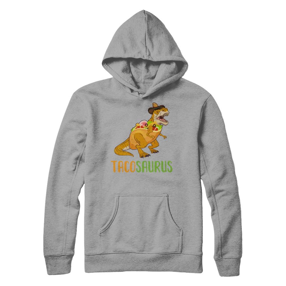 Funny Tacosaurus Tacos Dinosaur T-Rex Lover-T-Shirt & Hoodie-Pullover Hoodie-Light Steel