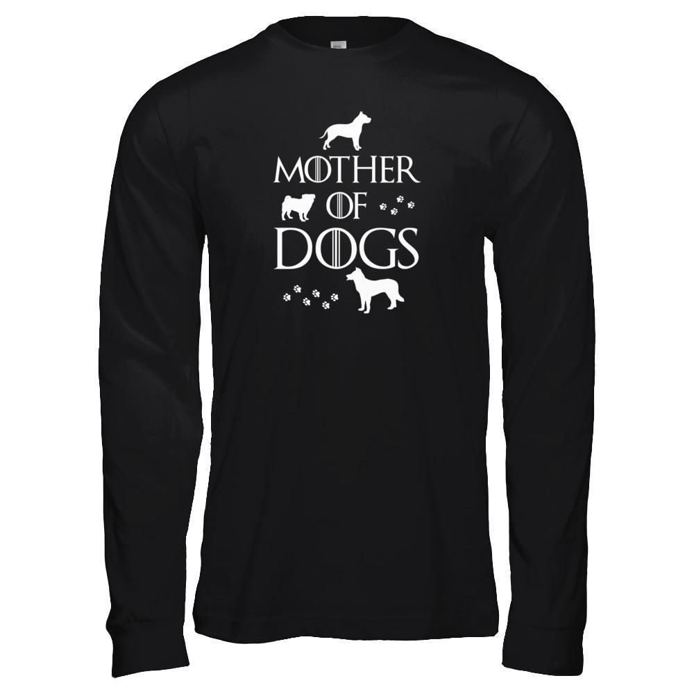 Mother Of Dogs Dog Lover-T-Shirt & Tank Top-Long Sleeve T-Shirt-Black
