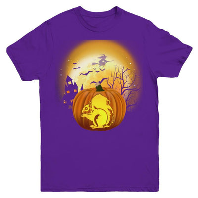 Pumpkin Squirrel Halloween Human Costume Youth-Youth Shirt-Youth T-Shirt-Purple
