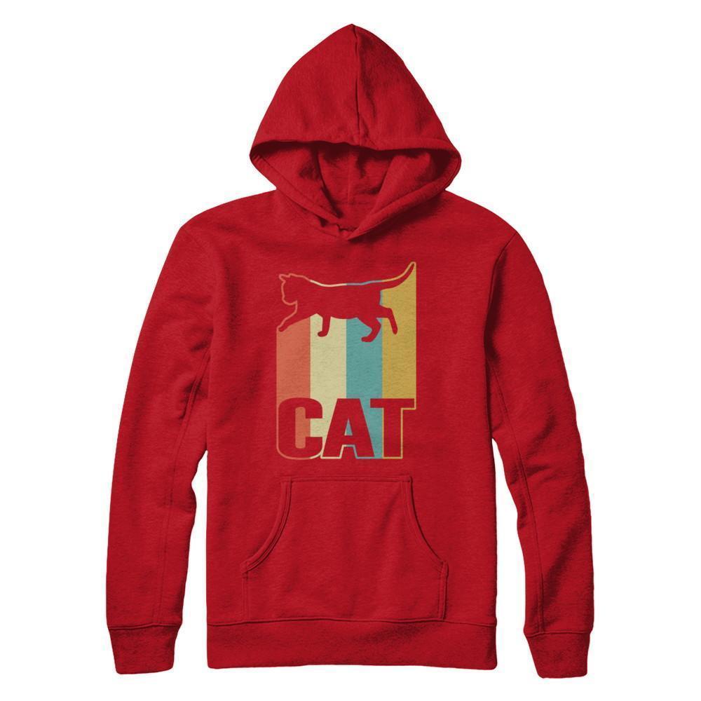 Classic Vintage Retro Style Cat-T-Shirt & Hoodie-Pullover Hoodie-Red